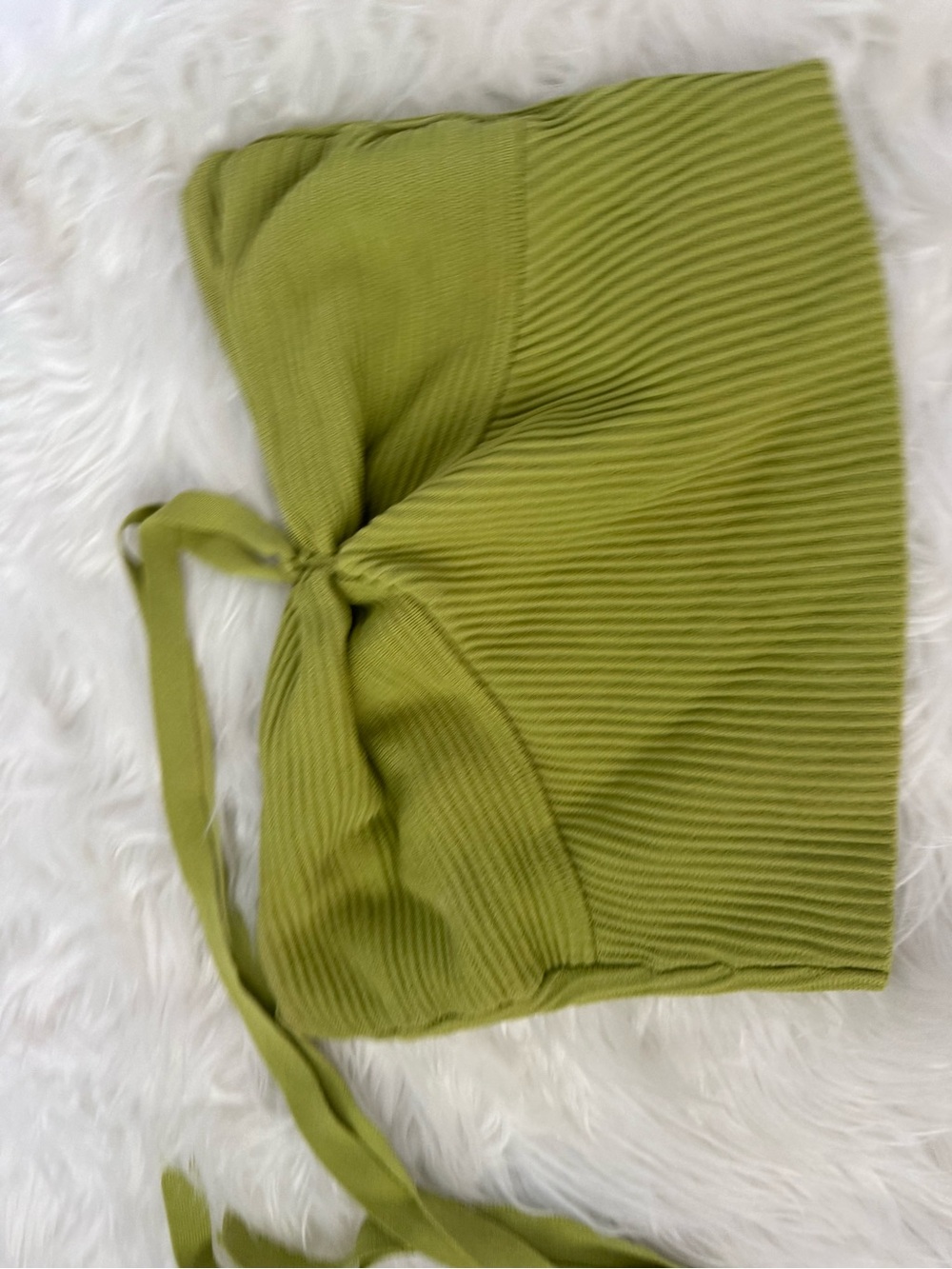 Windsor Lime Green Ribbed Tie-Front Tube Top